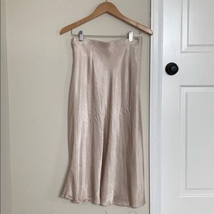 Silk-like blush colored skirt